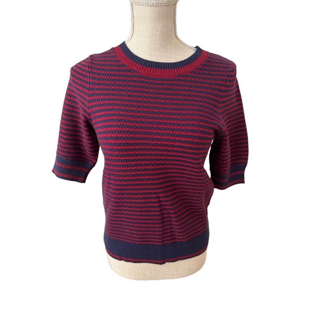 EVEREVE Bristol Braided Pullover Blouse Preppy Collegiate Size XS